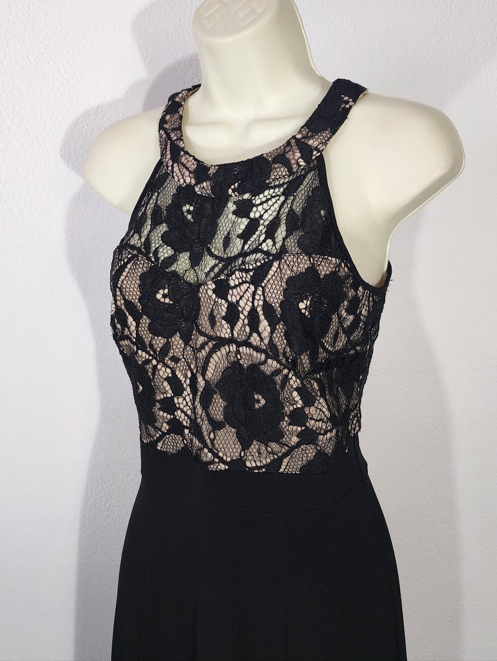 Enfocus Studio Dress Lace-Overlay Halter Vintage Evening Black Size 6 - Picture 7 of 16